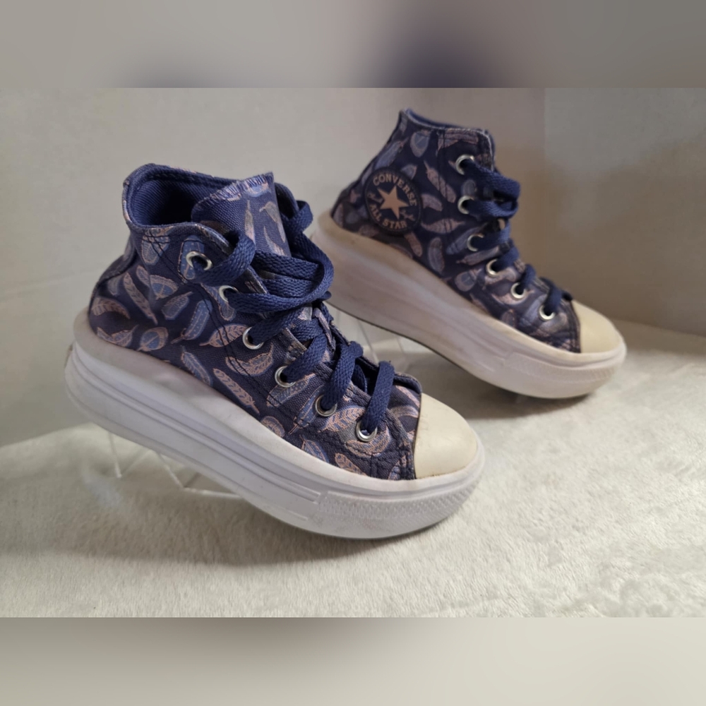 Converse‎ Chuck Taylor Move Hi Canvas Purple Kids Platform Casual Size 12